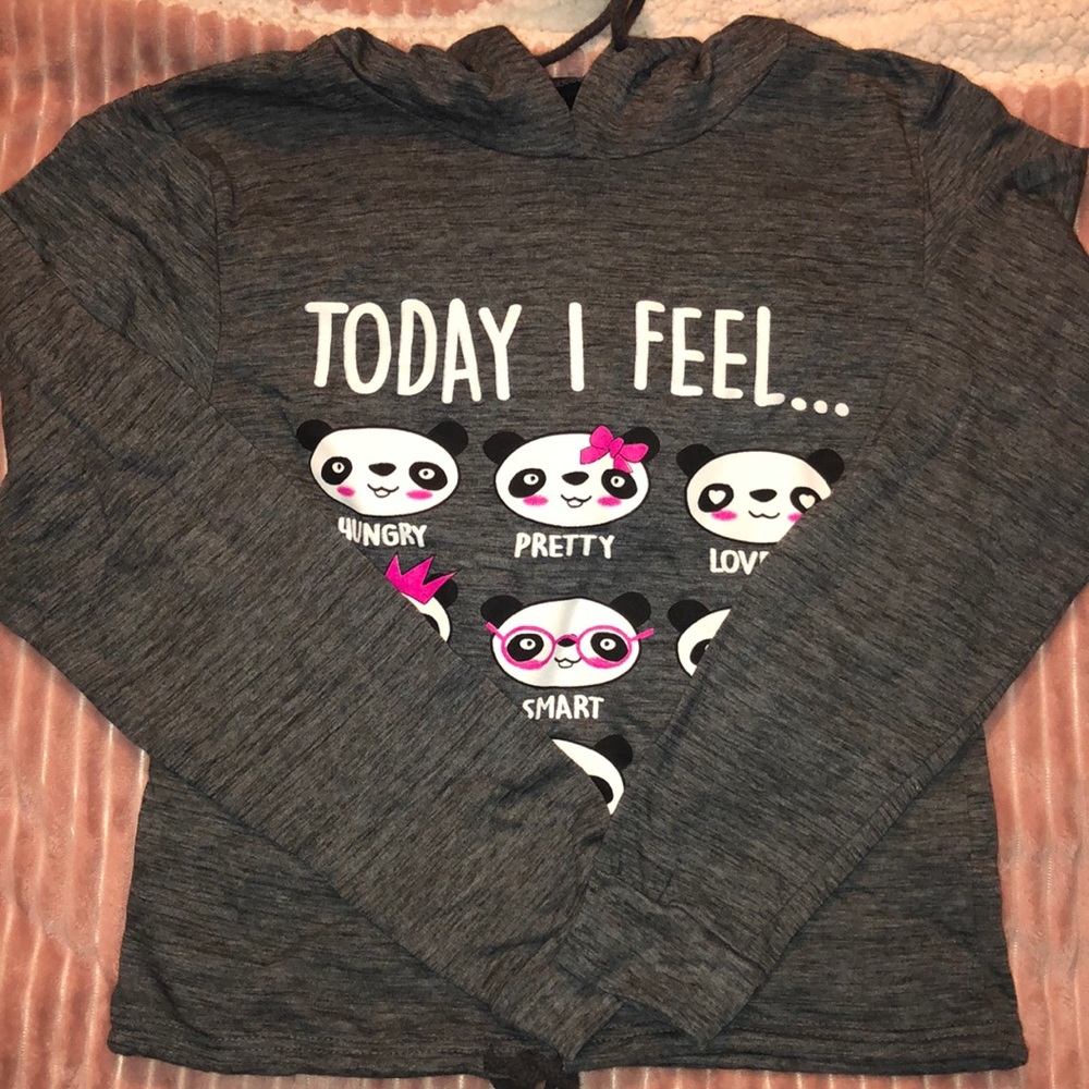 Juniors Graphic Grey Hoodie Size Medium
